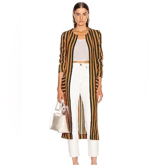 Staud Mia Striped Terry Cloth Robe - Picture 1 of 8